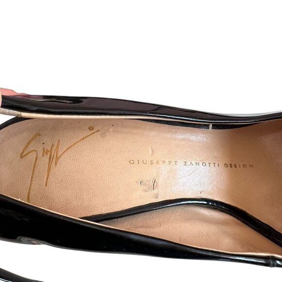 Giuseppe Zanotti pumps black patent leather cork platform 38 stiletto high heel - Picture 10 of 16